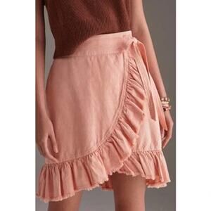 Anthropologie Pilcro Nettie Ruffled Mini Skirt Rose Pink Size XS